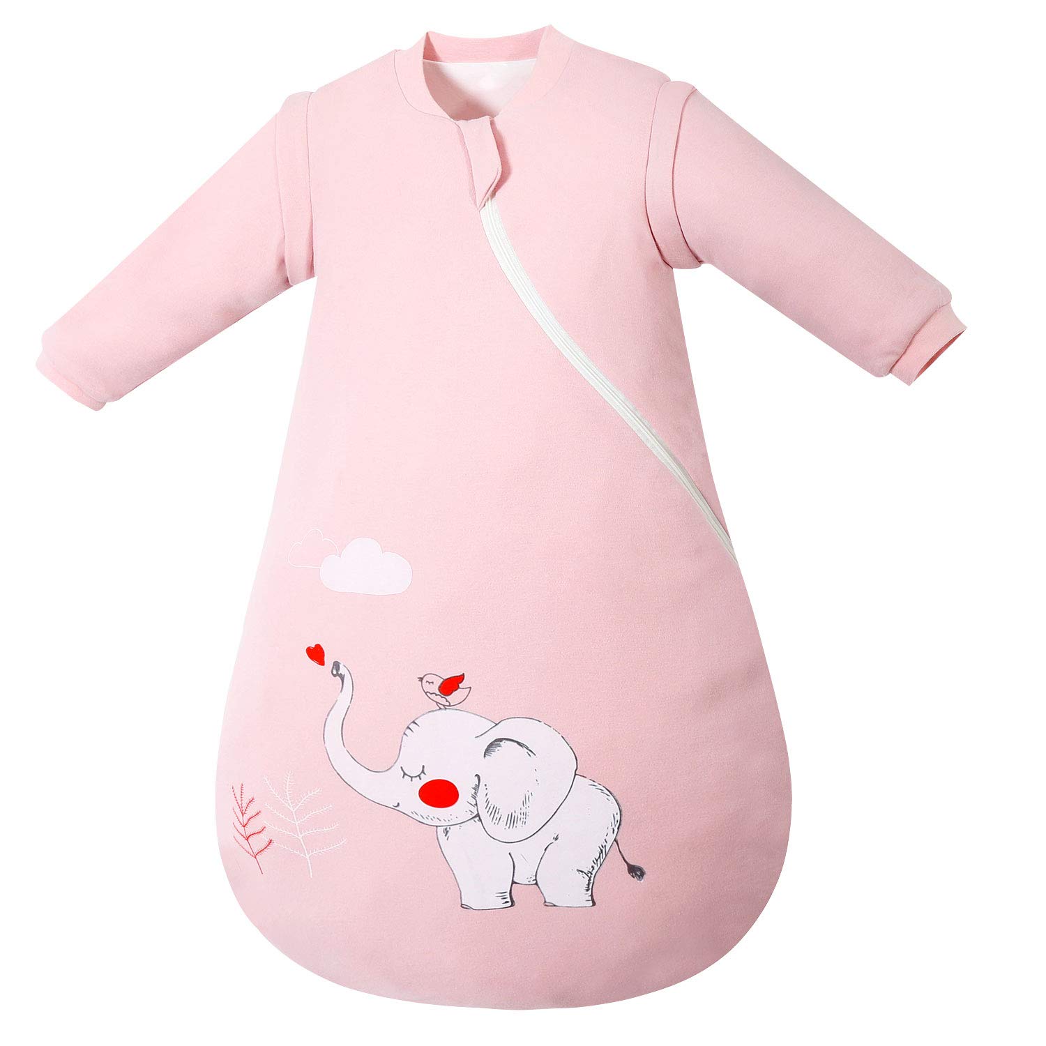 Baby Sleeping Bag 4 Layered Cotton Gauze Long Sleeves Wearable Blankets Detachable