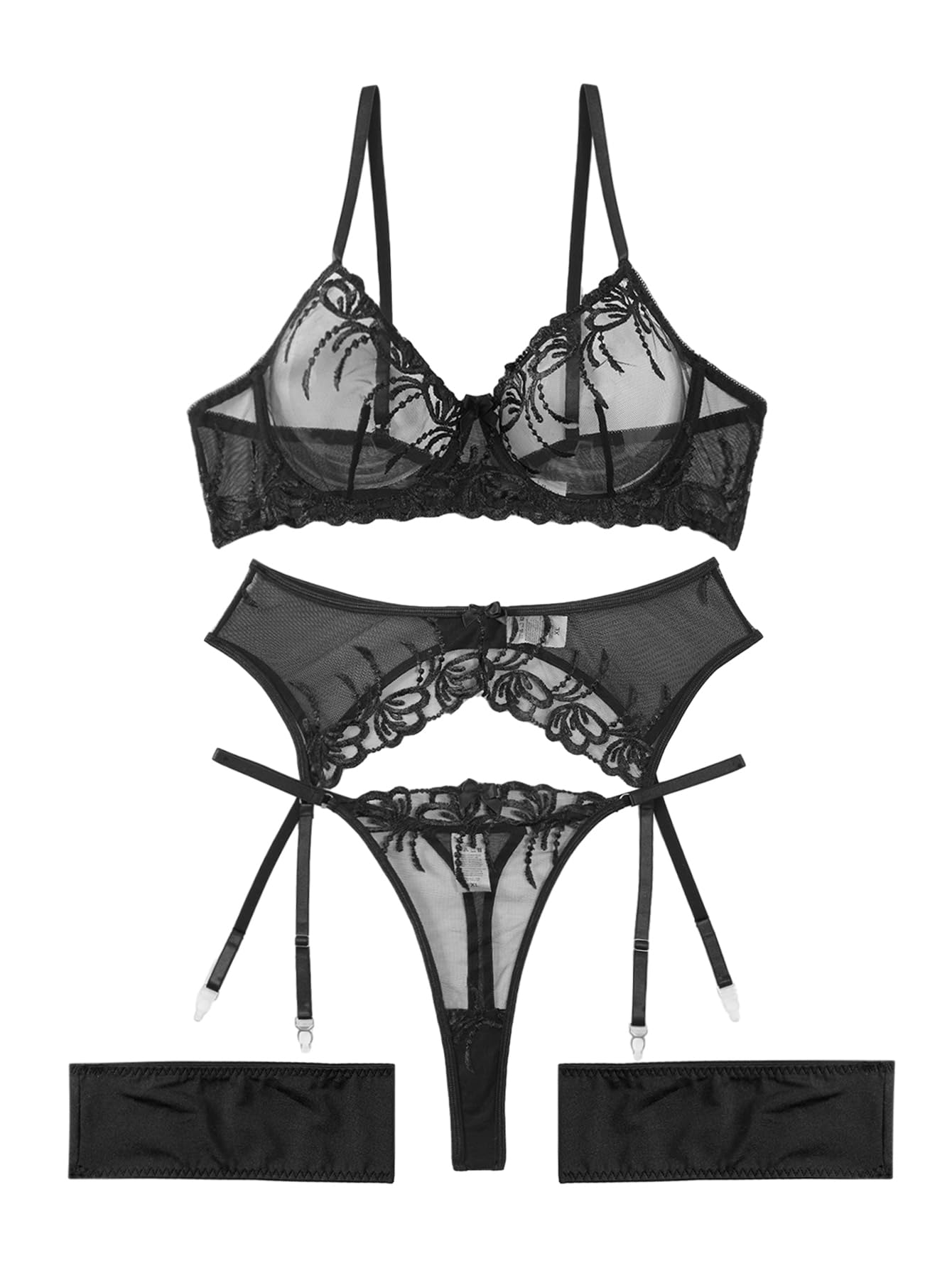 Lilosy Sexy Lingerie Set 3 Piece Women Outfit Bra and Panty