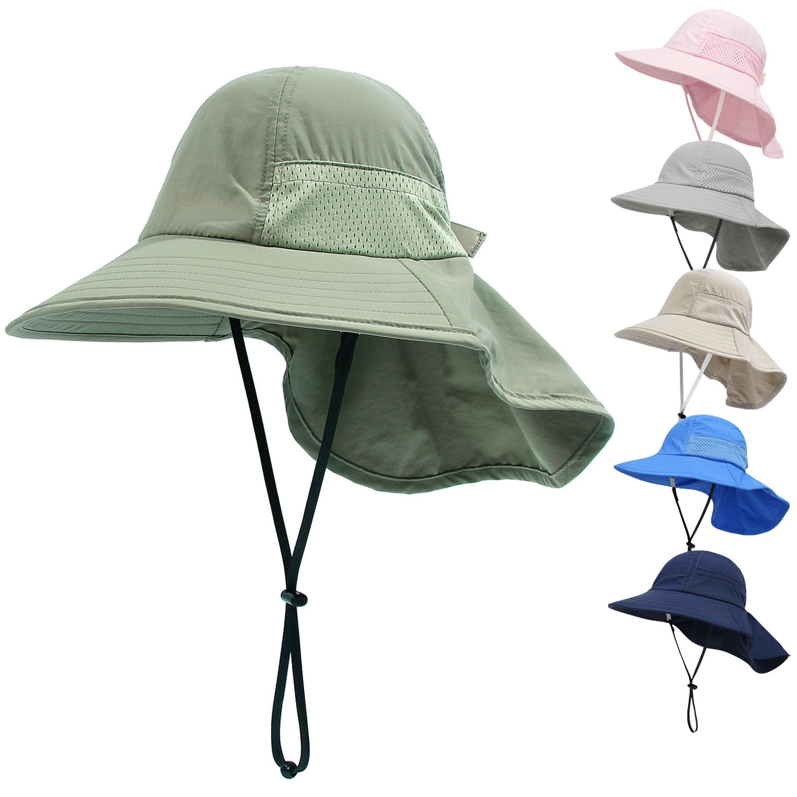 YANWANG Sombrero de Sol de Verano para bebés, protección UPF 50+ Ajustable Sombreros de Playa de ala Ancha para niños, niñas y niños