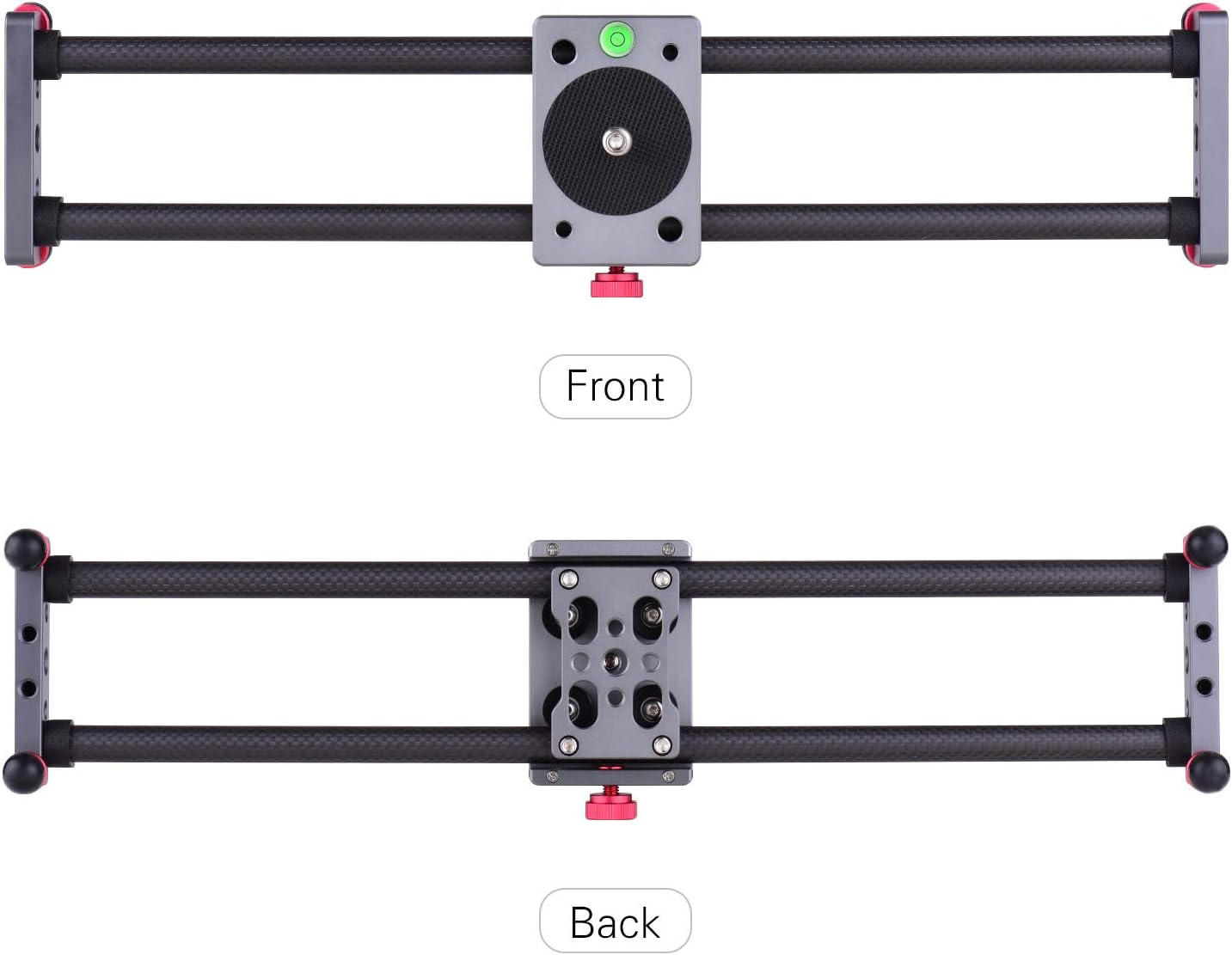 Cursore per fotocamera Fotocamera in fibra di carbonio Dolly Video Stabilizer Rail 40 cm / 15,7 pollici Compatibile con smartphone con videocamera