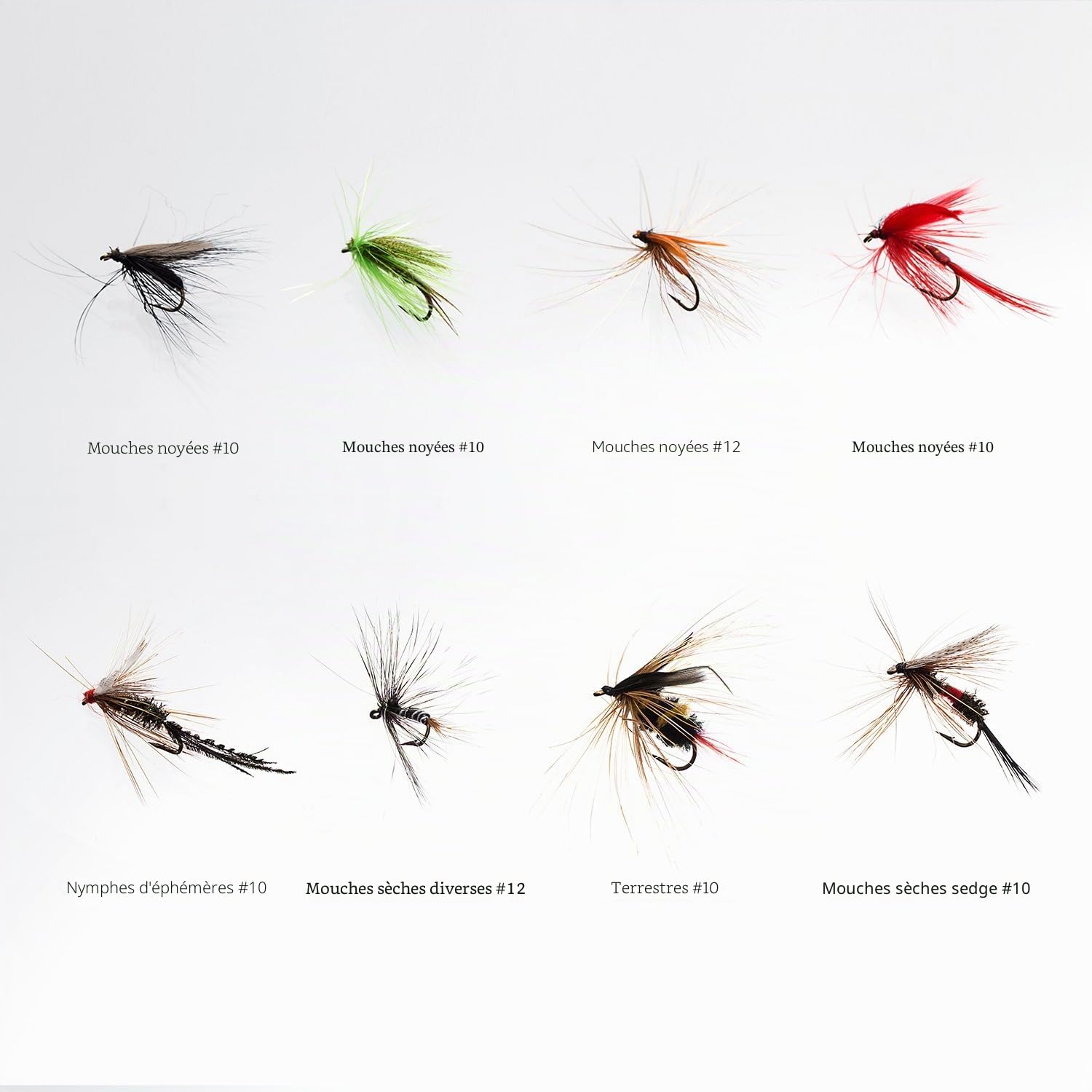BASSDASH Ensemble de Mouches de pêche à la Mouche Pêche à l'achigan à Grande Bouche avec boîte à Mouches, avec Mouches sèches/Mouches noyées, nymphes, banderoles, Poppers