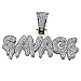 XINSHUN Hip Hop SAVAGE Bubble Letters Combine Pendant Necklace Hip Hop Men's Trendy Jewelry Gold Rope Chain Tennis Chain 24 in