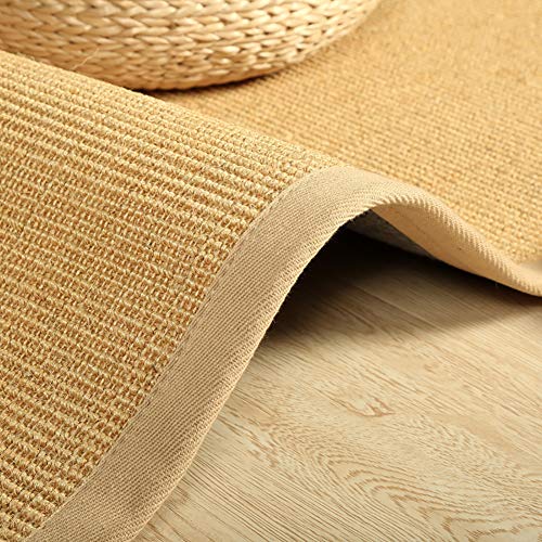 Sisal Alfombra, Natural Fibra Hecho A Mano Pesada Rizado Tatami Alfombra De área, No Era-Slip Rústico Puerta De Entrada Alfombra, Yute Sala De Estar Alfombra-c 60x120cm(24x47inch)