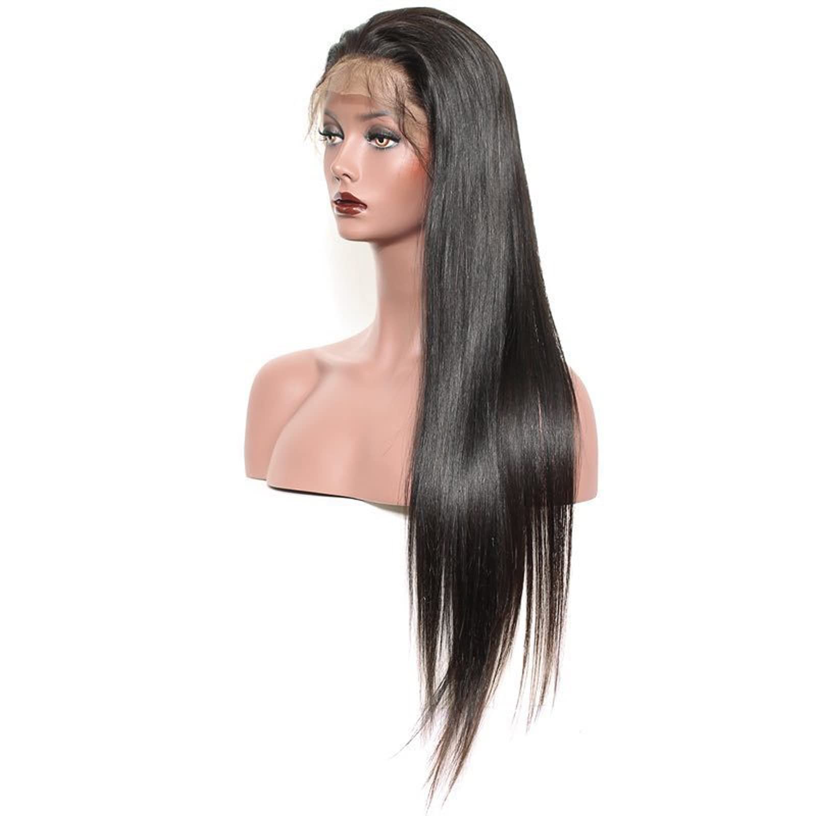 Peluca 10-30 pulgadas de largo recto pelo rizado encaje cabeza cubierta 13*4 CM red transparente más vendaje puede flotar la peluca de pelo Real cubierta de la cabeza Extensiones cabello ( Color : Str
