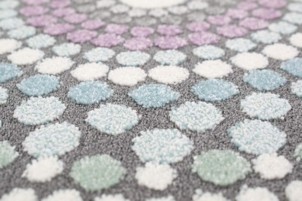 Teppich modern Wohnzimmer Teppich Regenbogen Pastellfarben Größe 200 x 290 cm