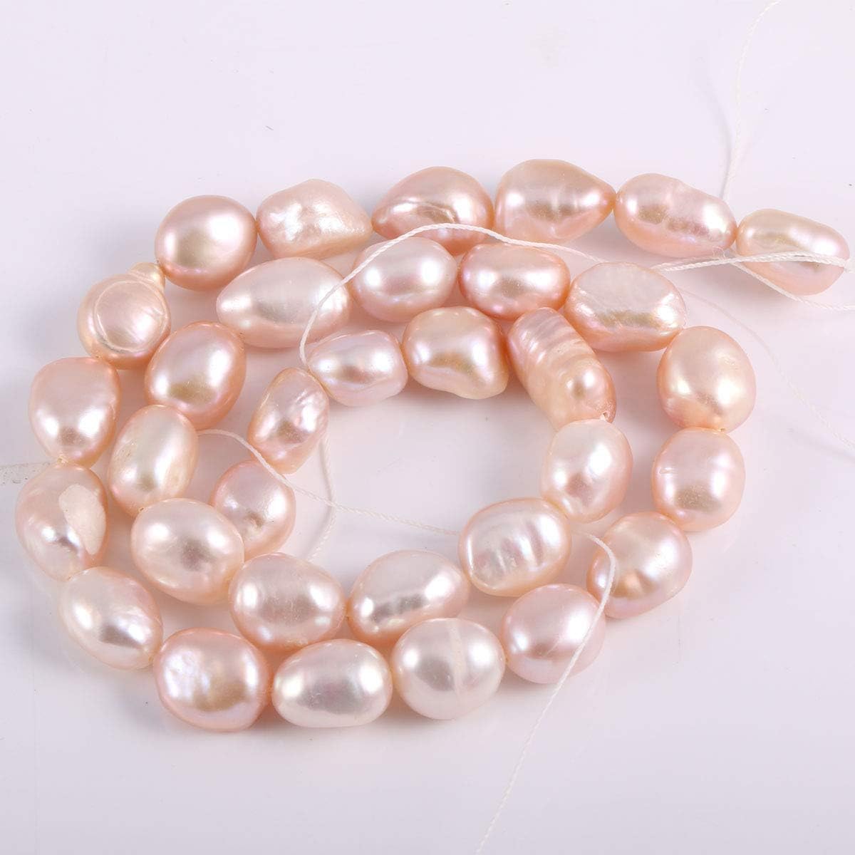 Natural Pearl Freshwater Cultured Pearl Beads for Jewelry Making Punch Loose Beads Handmake DIY for Jewelry Making DIY Women Necklace Bracelet 8-9 mm Color Purple 14 inches - Image 2