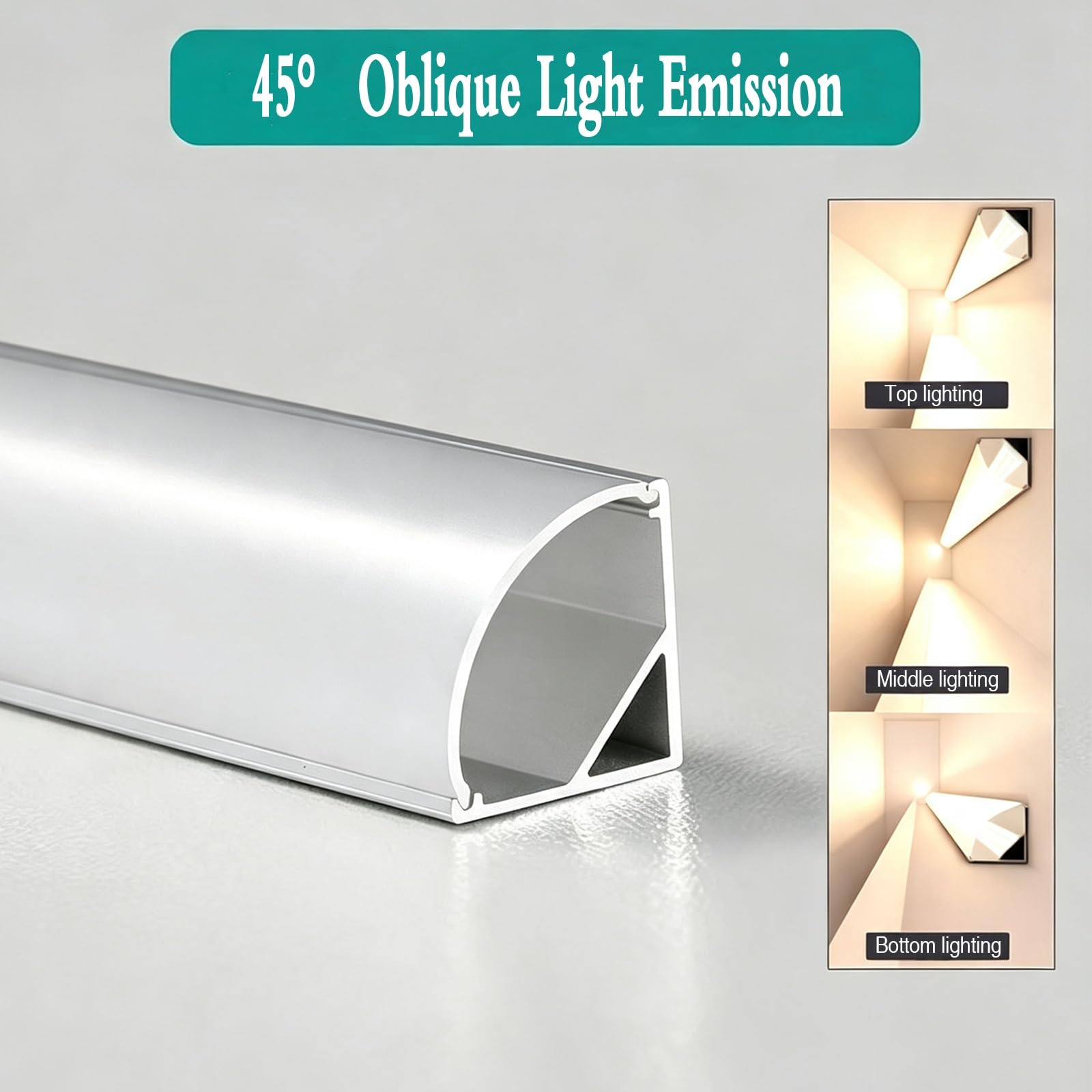 LED Schiene Silberner LED-Streifen-Diffusorkanal, Beleuchtungskronenleiste mit milchig weißem Diffusor, Zierleiste für Wohnzimmer, Schlafzimmer, Küche, Heimkino(30m(98.4ft))