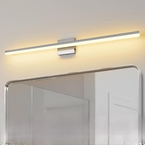 Miniatura 9 de Lámparas LED Modernas para Baño de 18W Níquel Cepillado Barra de Luces de Tocador 5CCT Regulable Luminaria Sobre Espejo Luz de Tocador para
