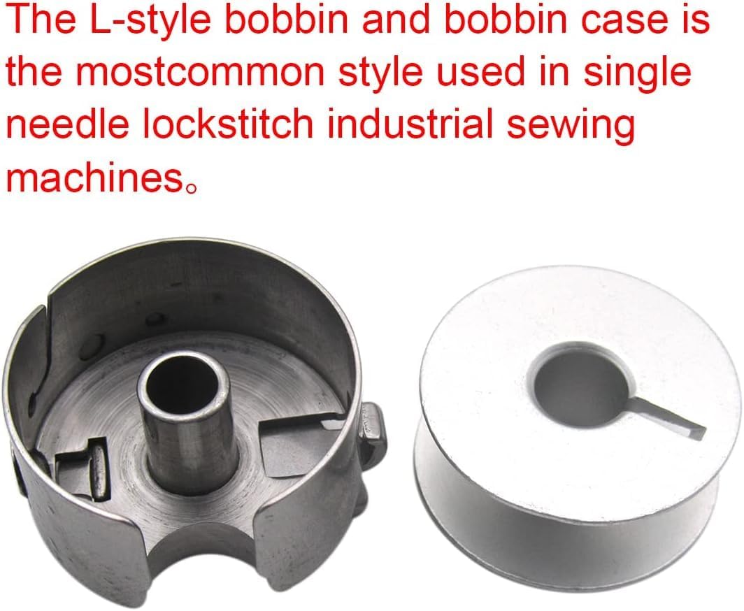AMORNPHAN – 2PCS L Style Bobbin case Standard Size Industrial fits Most Commercial Embroidery Machine Compatible with/Replacement for JUKI Brand CONSEW Brand Singer Brand Brother Brand Single Needle