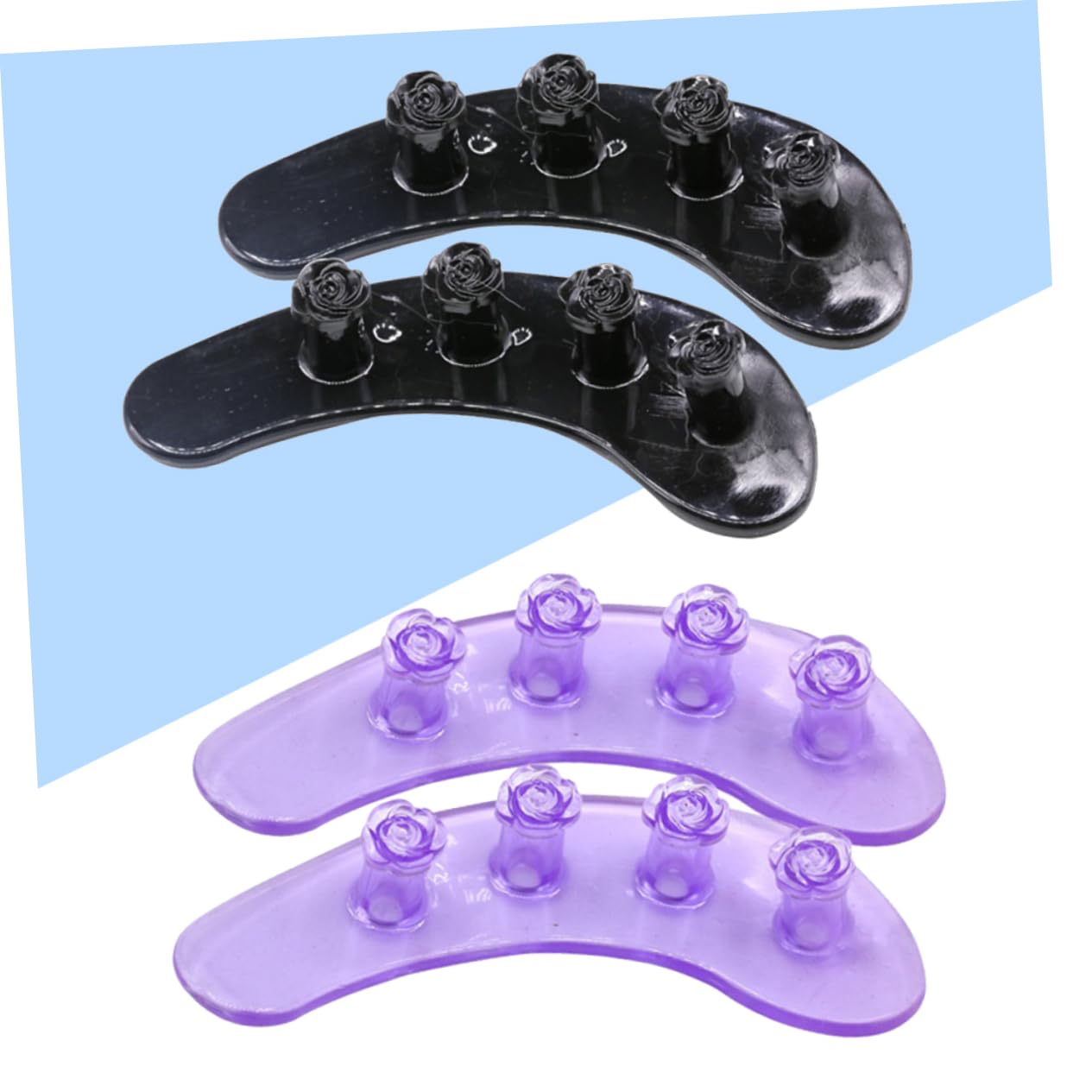 Didiseaon Rose Silicone Toe Separator Tool 2pcs Pack Nail Art Spacers for Manicure Random