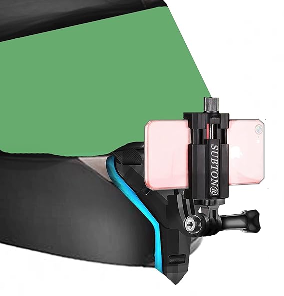 Helmet Chin Strap Mount with Mobile Clip & Screw Compatible with All Smart Phones Go pro Hero 9/8/7/6,SJCAM, Yi, DJI Osmo Action & Other Action Cameras (Multipurpose Helmet Mount) by Fellix