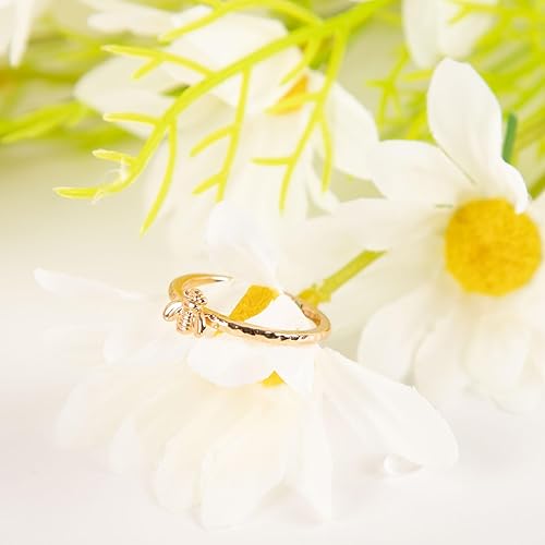 Miniatura 3 de TAMED Anillo de abeja a la moda Anillos simples de abeja de oro para mujer, anillo antiestrés para mujer, regalo para el día de la mujer, día de