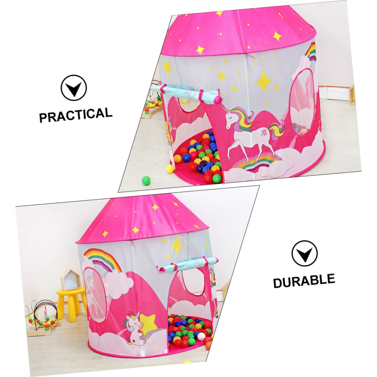 WOONEKY Da Gioco Per Bambini Portatile Rosa Pieghevole Casetta Da Gioco Da Interno Traspirante Spazio Per Sedersi e Dormire Per Bambini Per La Casa