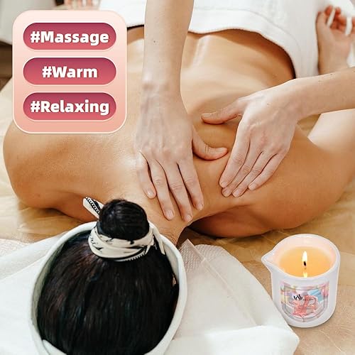 Miniatura 2 de MELONY Vela de aceite de masaje, aceite de masaje hidratante y vela de loción, 8.1 onzas, regalo lujoso para hombres o mujeres (malvavisco)