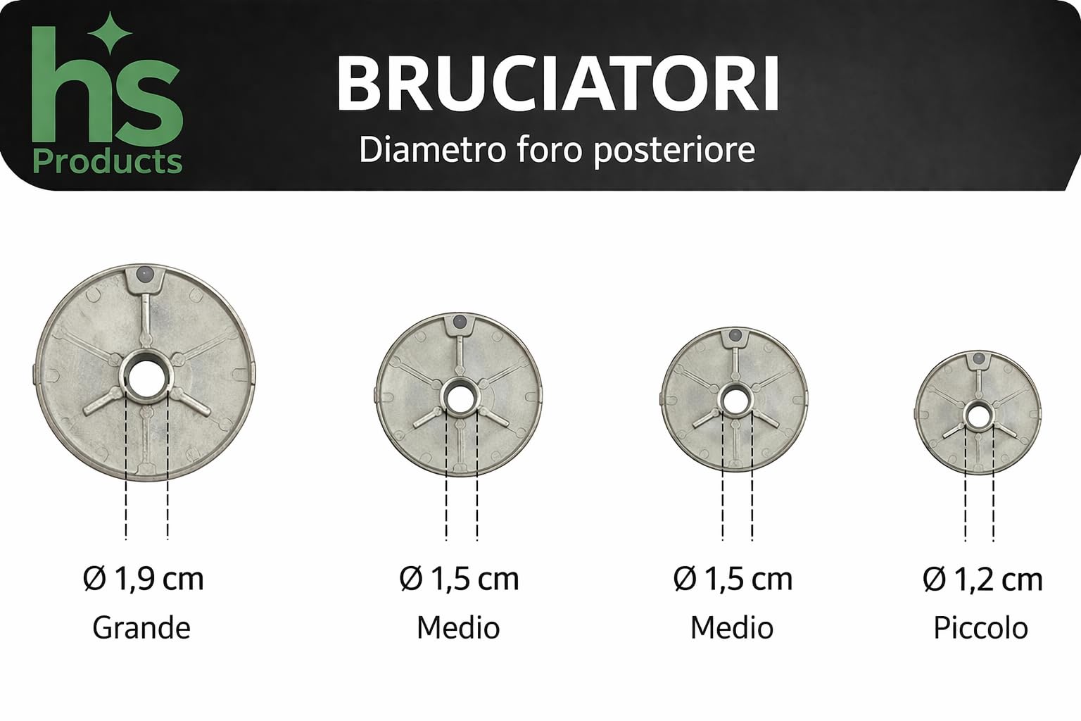 Kit Ricambi Cucina a Gas 10 Pezzi | 5 Bruciatori + 5 Piattelli Compatibili con modelli, Nardi, Ariston, Indeset,Hotpoint |Accessori Fornelli Alta Qualità"
