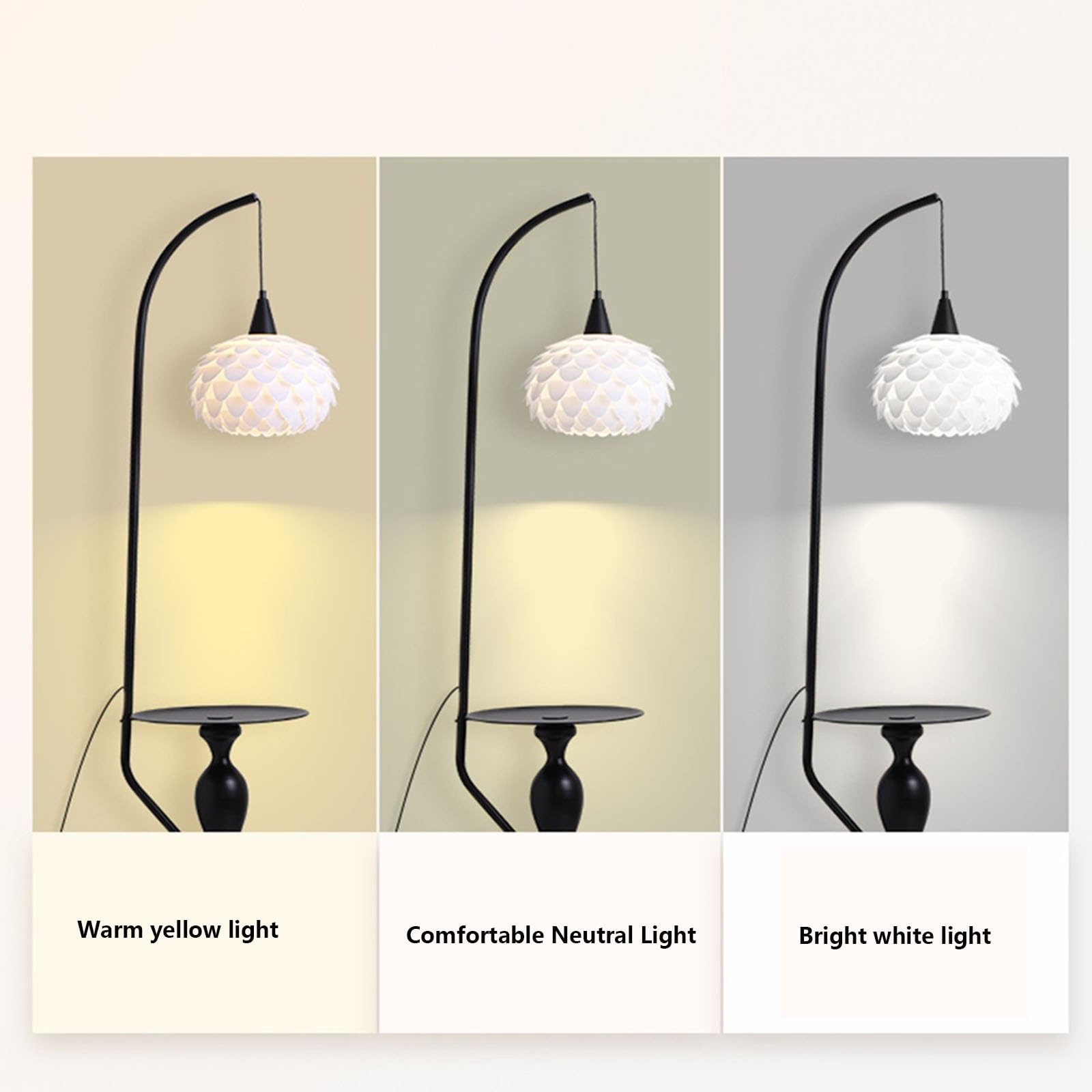 Wohnzimmer Stehlampe* Stehlampe, Schreibtischlampe, Stehlampe, Stehlampe mit Tisch, Beistelltisch-Stehlampe mit Holzende, moderner Regal-Beistelltisch for Schlafzimmer, Wohnzimmer, Büro-Stehlampe, Tis