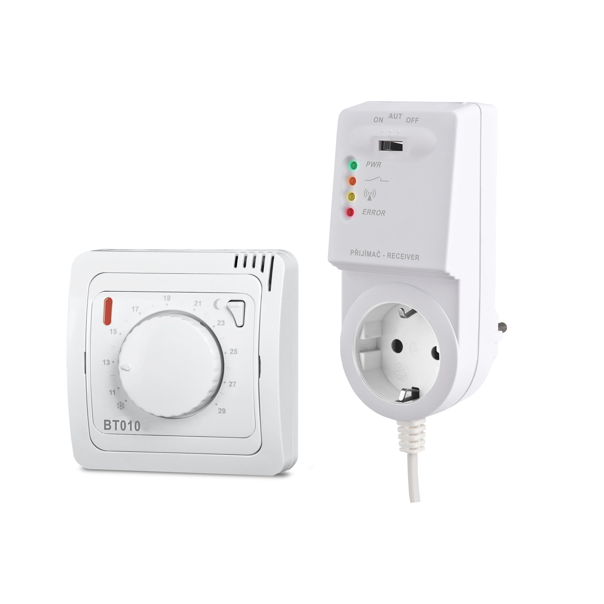ELEKTROBOCK BT015 Funk-Raumthermostat mit Empfänger für Kesselheizung | Kabellos & batteriebetrieben | Einfache Installation ohne Kabel