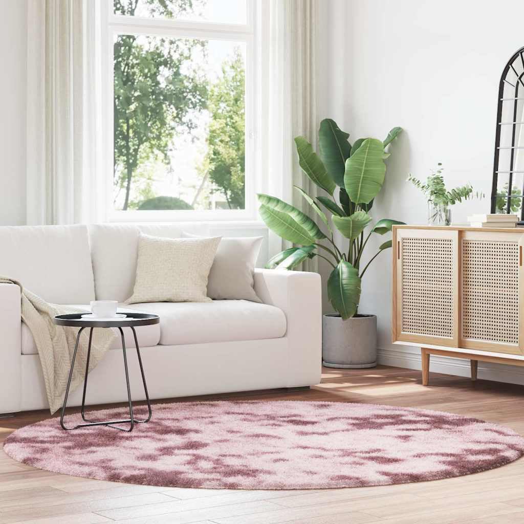 Tapis shaggy à poils longs pour chambre et extérieur rose