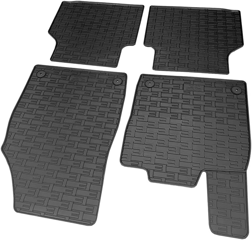 AUTO-STYLE Rubber car mats Set Compatible with Volkswagen ID.4 / ID.5 2020- & Skoda Enyaq iV 2020- incl. Coupé & Audi Q4 E-Tron (F4B) 2020- (4-Pieces + Fixing System)