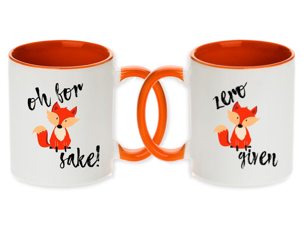 Pair of Oh For Fox Sake & Zero Fox Given Coffee Mug! (Set of 2 pcs)