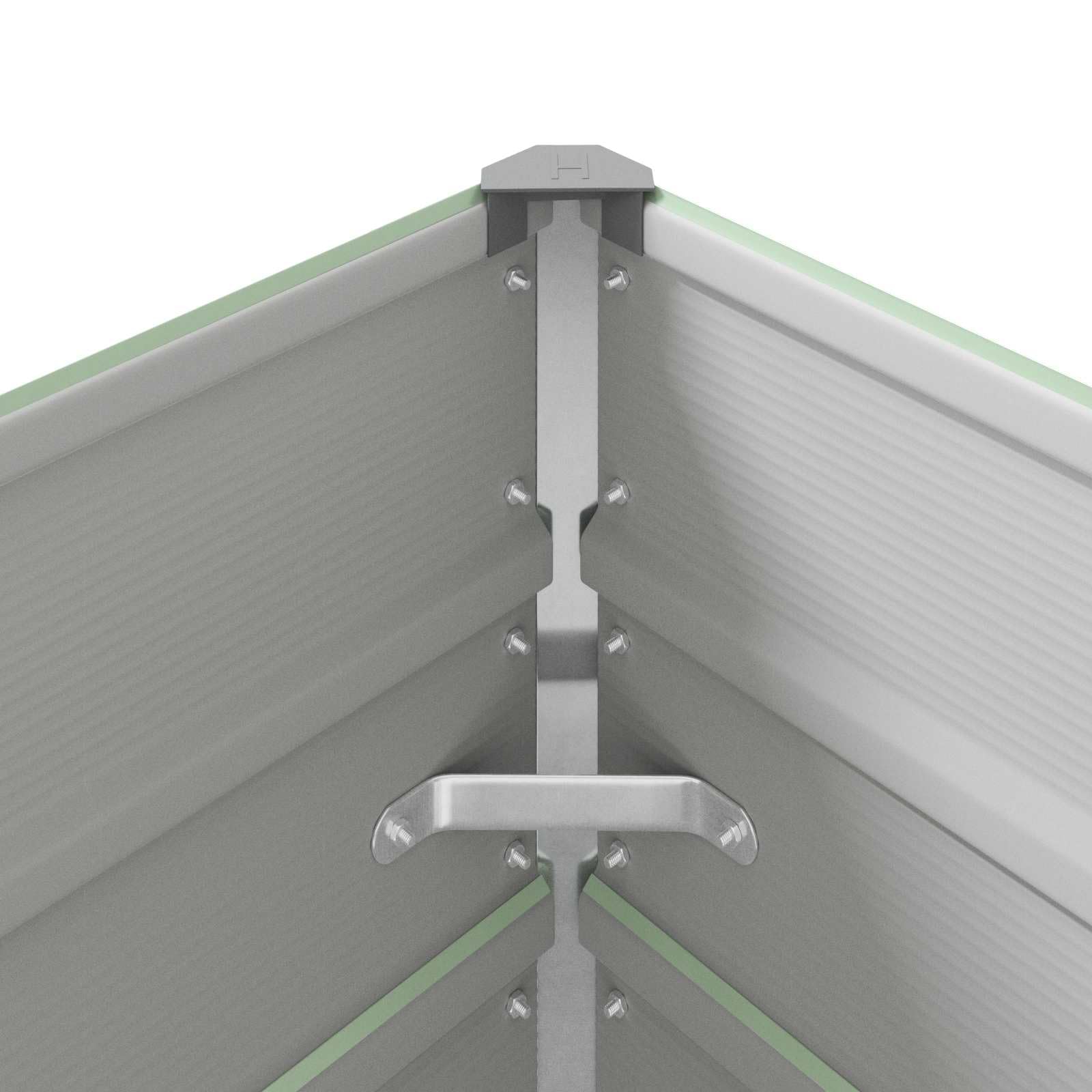 Jardinera rectangular 580 cm acero galvanizado verde pastel | Estilo industrial, amplio espacio para plantas, fácil montaje, uso al aire libre, bajo mantenimiento