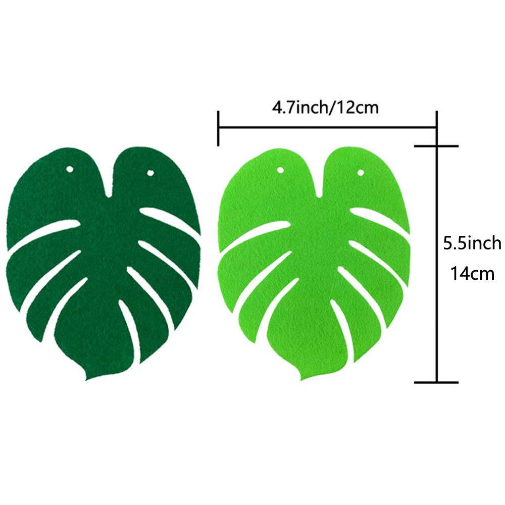 SaktopDeco Paquete de 2 pancartas de fieltro tropicales de hoja de palma hawaiana Luau para decoración de fiesta de cumpleaños y baby shower