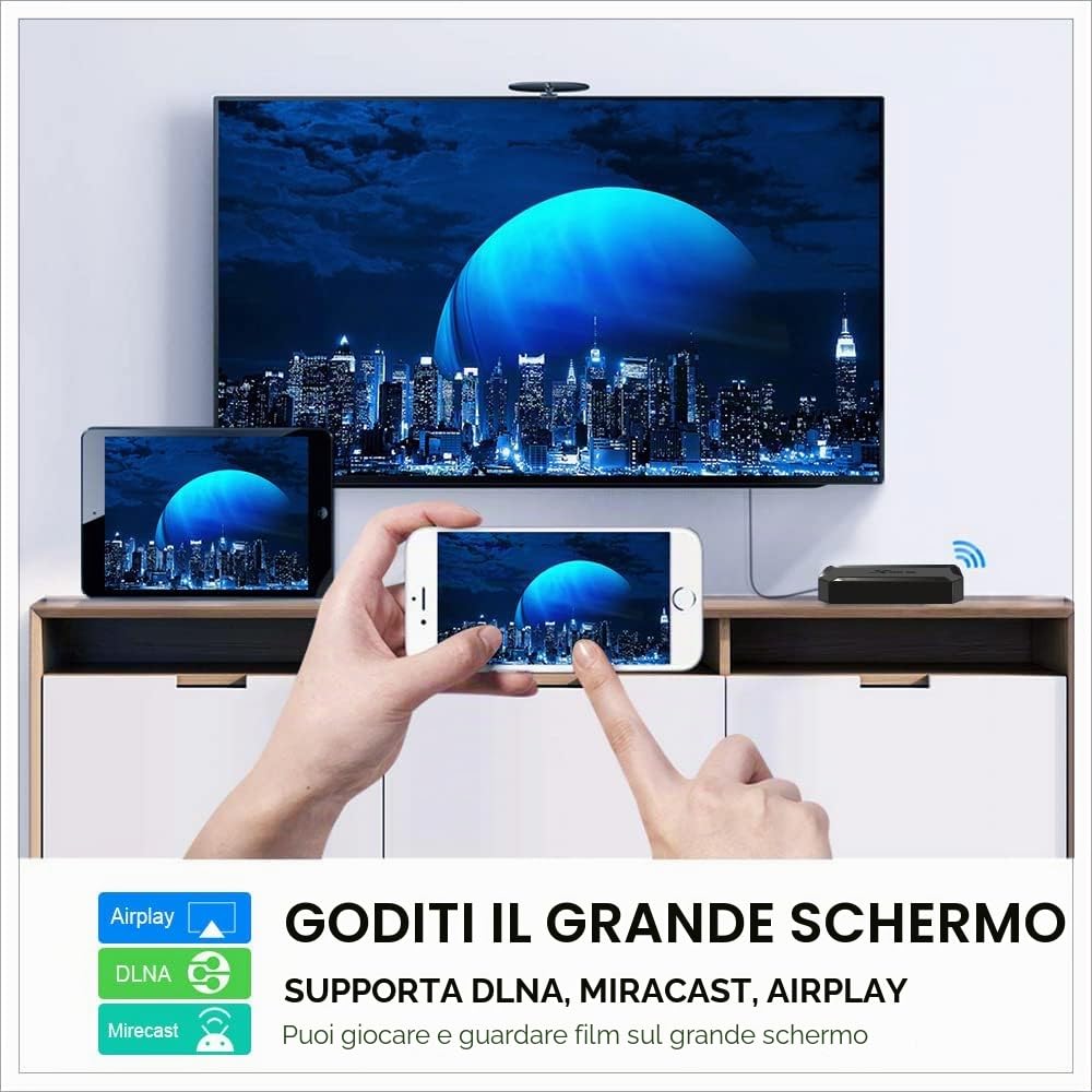 Android TV Box 10.0, X96Q Android TV Box 2GB RAM 16GB ROM Allwinner H313 Quad-Core 64bit con WiFi 2.4G USB Ultra HD 4K H.265 3D Home Smart Player