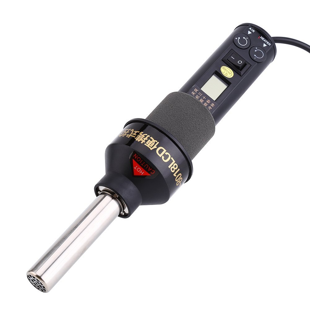 450W Pistola de aire caliente portátil soldador herramienta de soldadura LCD digital termostato ajustable con 4 boquillas