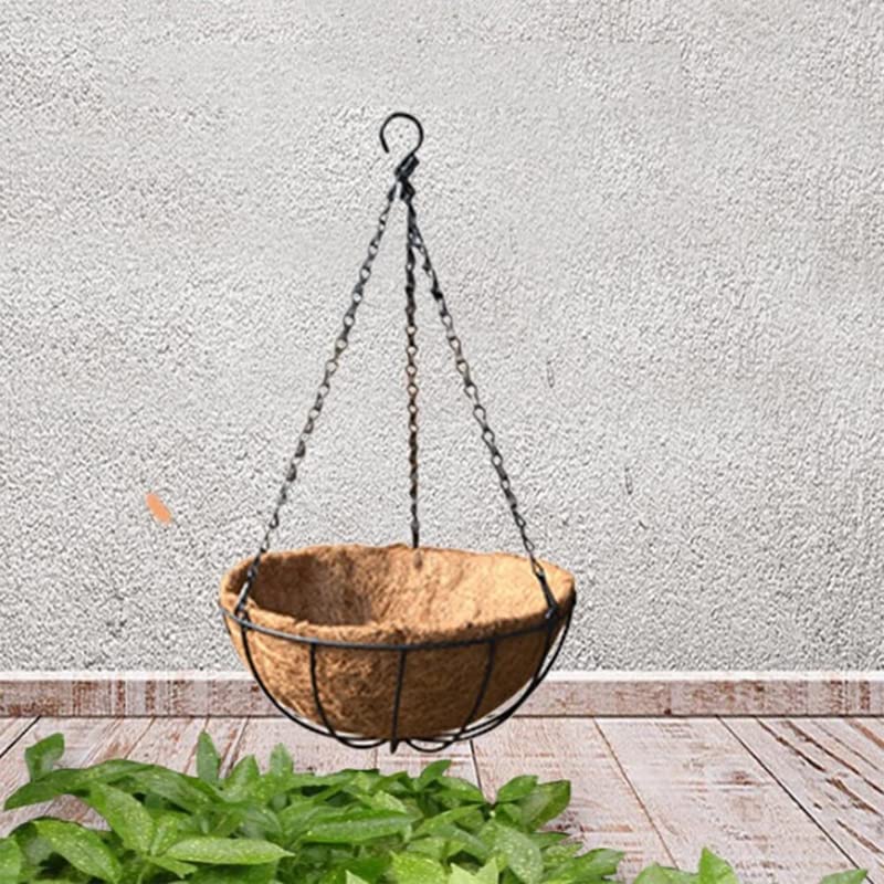 25 cm Hindistan Cevizi Asılı Metal Askılı Hasır Coco Asma Çiçek