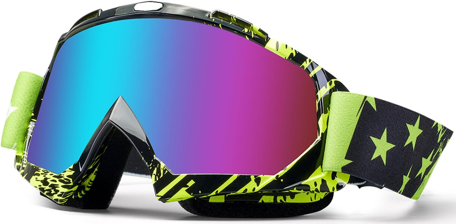 Dirt Bike Goggles Motorcycle Gear ATV Riding Motocross Dirtbike 4-Wheeler Accessories Ski Fit Over The Glasses