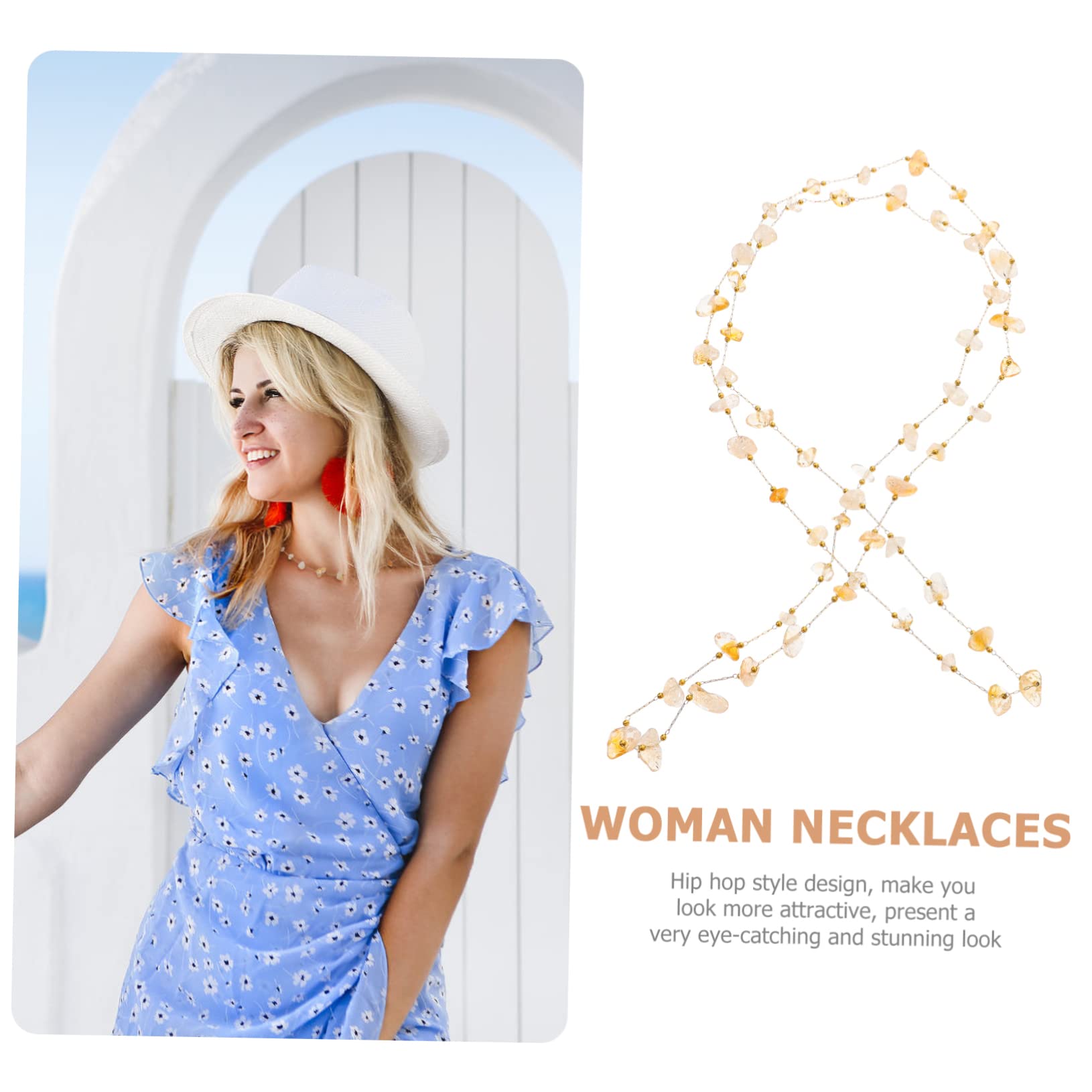 NUOBESTY 5stücke Edelstein Kette Mit Natürlichen Kristallperlen Schmuck Zubehör Für Party Und Festdekoration Langlebig Und Mit Kette