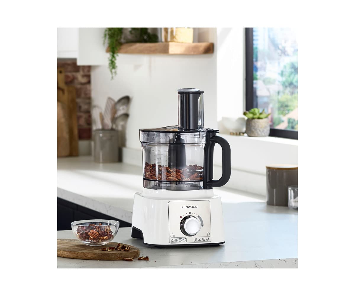 Kenwood MultiPro Express, Robot da Cucina, Frullatore 1,5L, Spremiagrumi, Lama per impastare e Disco Emulsionatore, FDP65.640WH, 3L, 1000W, Bianco