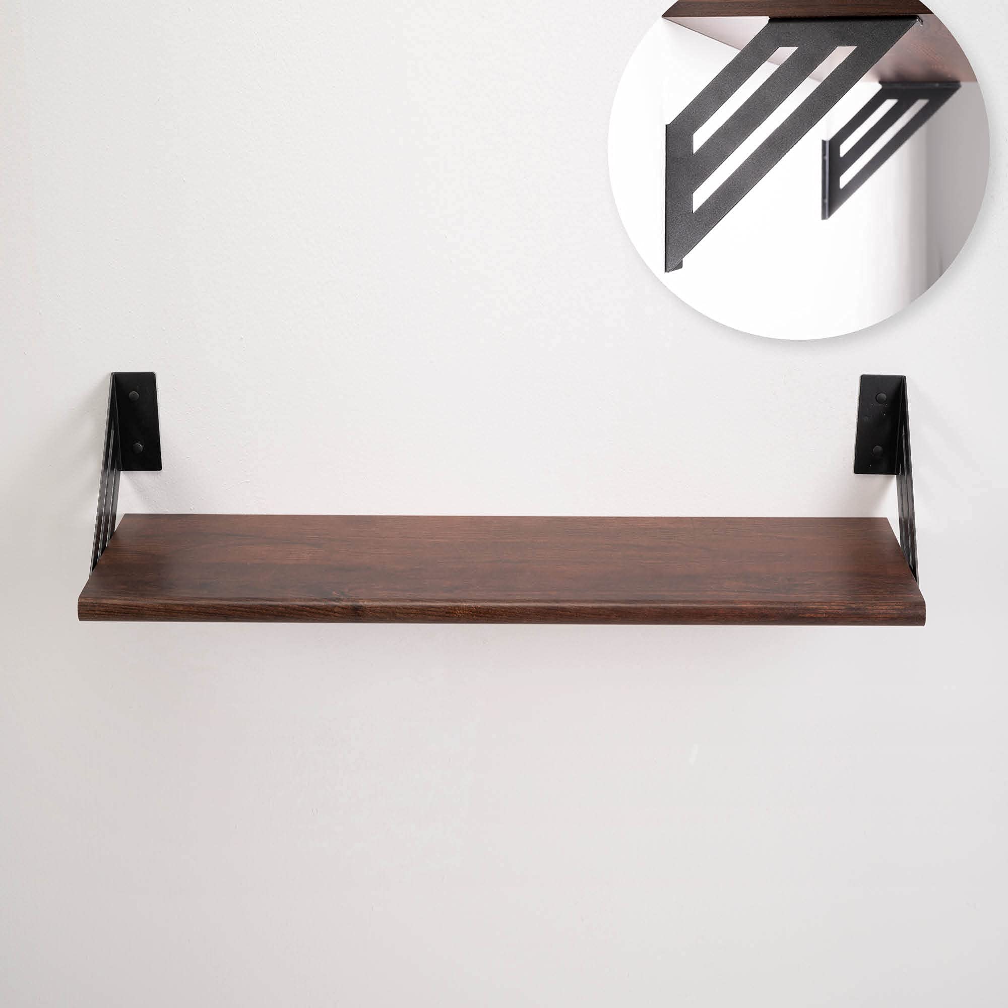 MAD 4 Staffe per Mensole Angolari Nere, Supporti a Muro Resistenti, Reggimensola con Viti e Tasselli di Fissaggio (Big 18 cm, Nero)