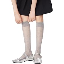 Fishnet Knee High Socks with Heart Patterned for Women Girls Colorful Knee Highs Lolita Lace Long Tube Socks