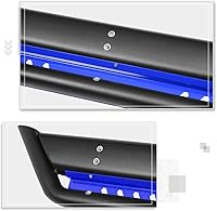 Vista 4 de PM PERFORMOTOR Estribo azul de 4 pulgadas de acero inoxidable con escalón lateral Nerf con peldaños caídos compatible con Jeep Wrangler JL Unlimited