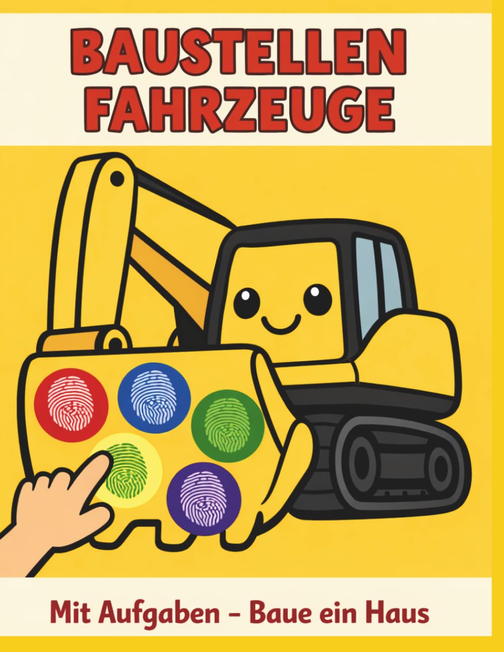 Fingerstempel Buch Baustellenfahrzeuge für Kinder von 3–6 Jahren: Mit Bagger, Kran und LKW – Beschäftigungsbuch zur Förderung von Motorik und Kreativität (Fingerabdruck Abenteuer)