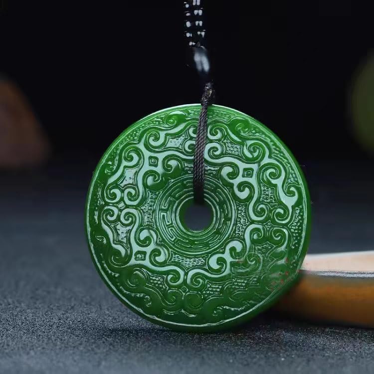 Collier en jade véritable avec son pendentif Ping An Kou authentique