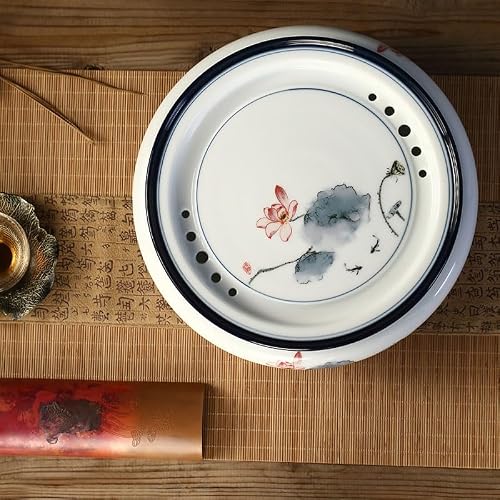 Taca Na Herbatę Kung Fu, Ceramiczna, Okrągła, Do Przechowywania Wody, Taca Na Herbatę Kung Fu, Domowa Taca Na Herbatę, Taca Do Herbaciarni
