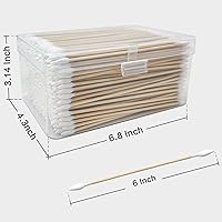 Vista 5 de 400PCS Gun Cleaning Swabs, Double Ended Cotton Swabs, 6 Inch Long Cotton Swab in Storage Box - Pointed Cotton Swabs, Bamboo Cotton Swabs Lint Free