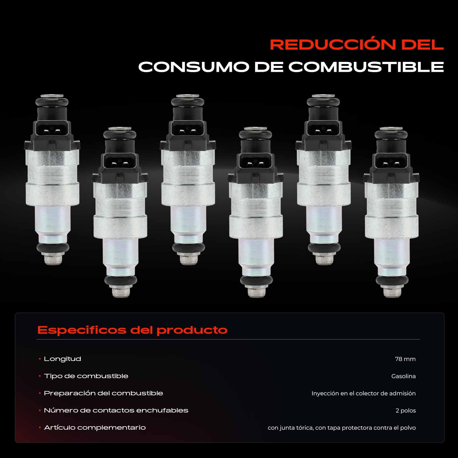 Frankberg 6 válvulas de inyección de gasolina de 2 Polos E4FZ9F593B | Compatible con: Serie 7 E23, Serie 6 E24, Serie 5 E28, 924, Serie 5 E34, 944, Serie 3 E30, Serie 3 Convertible E30