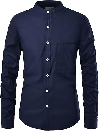 China Collar Button Down Casual Shirts 