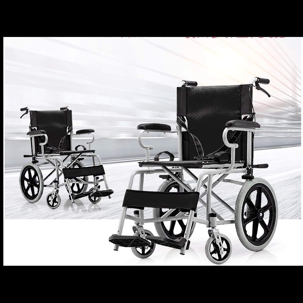 Silla de Ruedas Manual Ligera con Frenos de Mano Completos