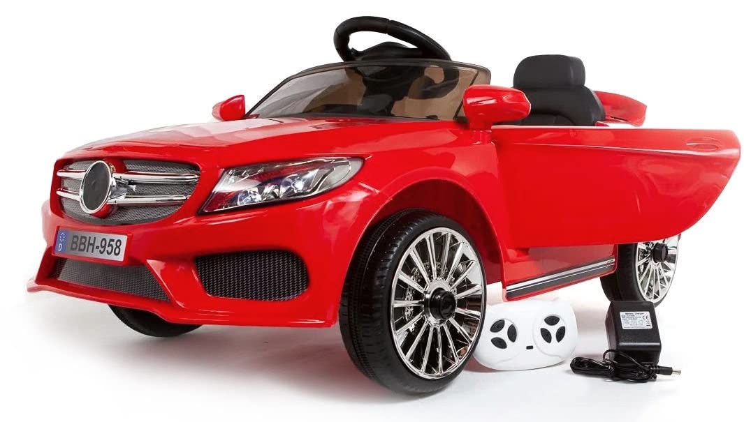 Kinder Elektroauto Cabrio GT, für Kinder mit USB LED, Kinderauto Kinderfahrzeug HIT !!!- Playhouse (Rot)