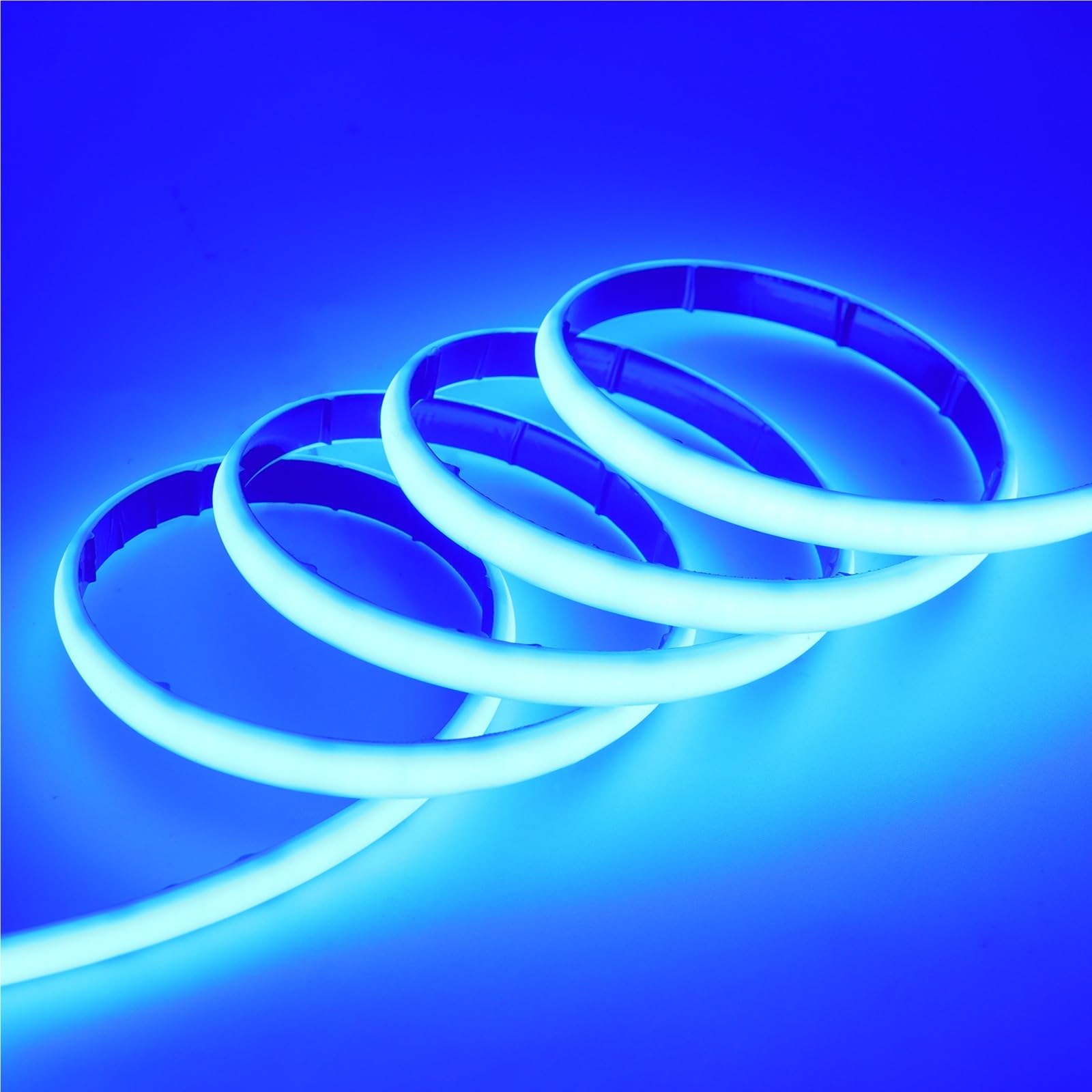Wodoodporna taśma neonowa COB IP68 | 12 V/24 V, 320 diod LED/M, 0,5-10 m, biały/lodowy niebieski/różowy/żółty/czerwony (DC 12 V, niebieski, 4 m)