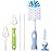 Carebabymore Baby Bottle Brush Set with Nylon Nipple Cleaner, Sponge & Straw Brushes (Blue)