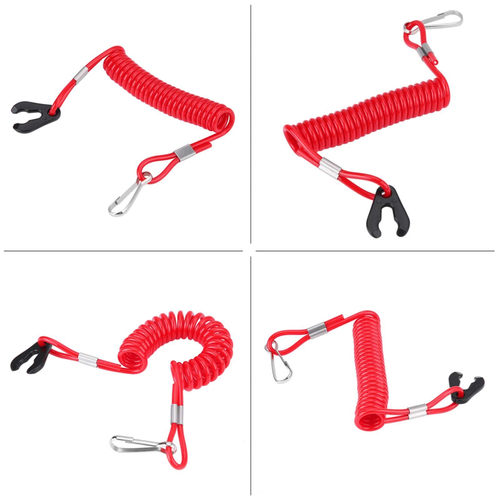 Corde De Sécurité Pour Moteur De Bateau – 2 Pièces, Arrêt D’urgence, ABS/nylon, Rouge, Pour Embarcation