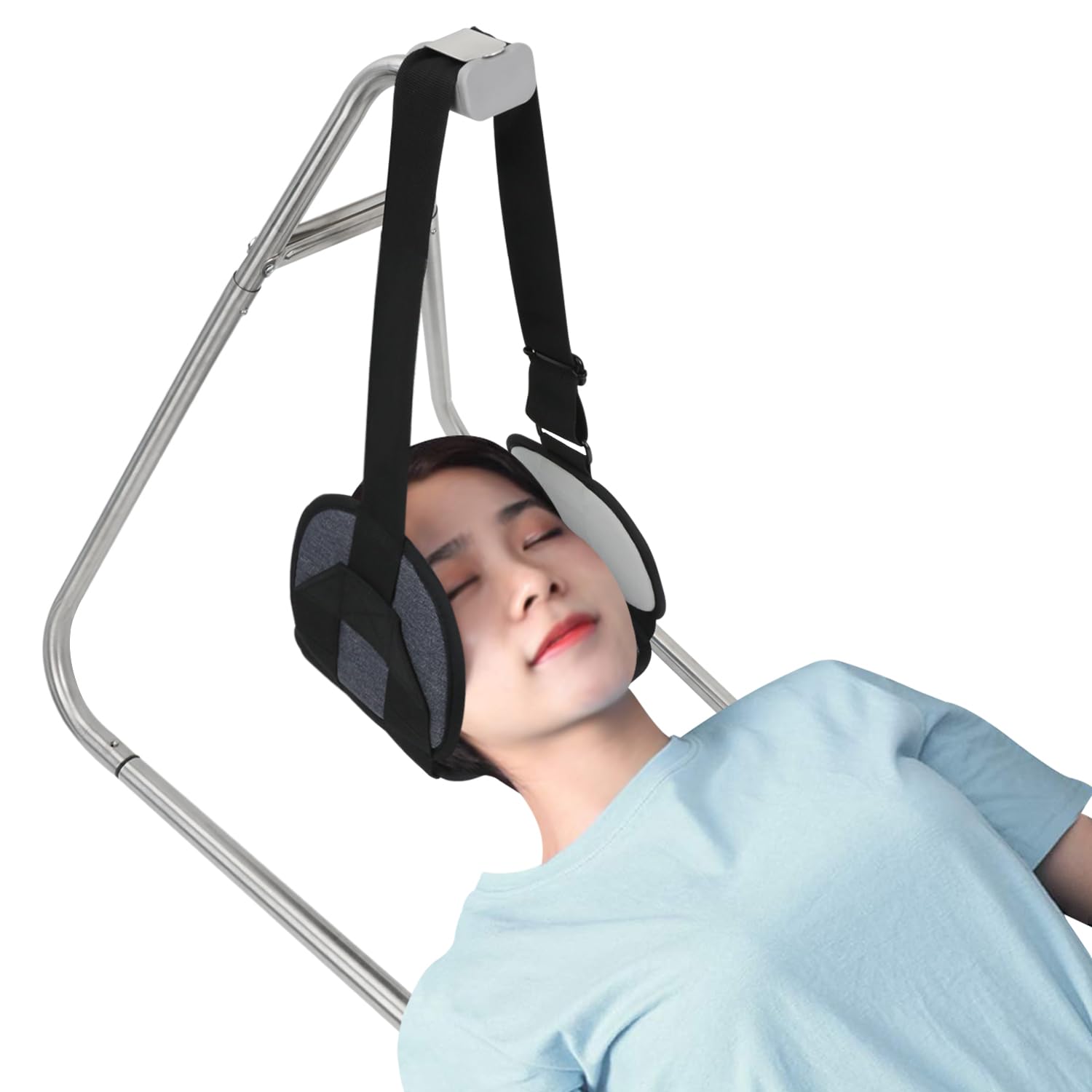 Toogel Hamaca de Cabeza con Soporte Extraíble para Relajar Cuello y Hombros, Tracción Cervical para Aliviar la Fatiga del Cuello, Corrección Postural con Bolsa de Viaje