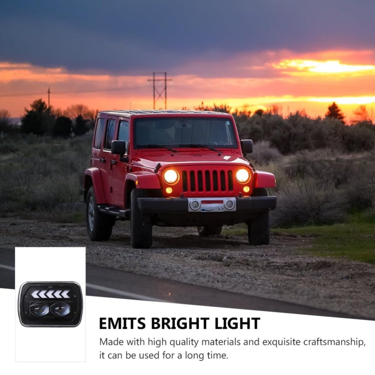 Fari LED per Suv 5x7 Pollici Segnale di Direzione a Scorrimento, Impermeabili Ip67, in Lega di Alluminio, Luce Luminosa e Resistente per Fuoristrada