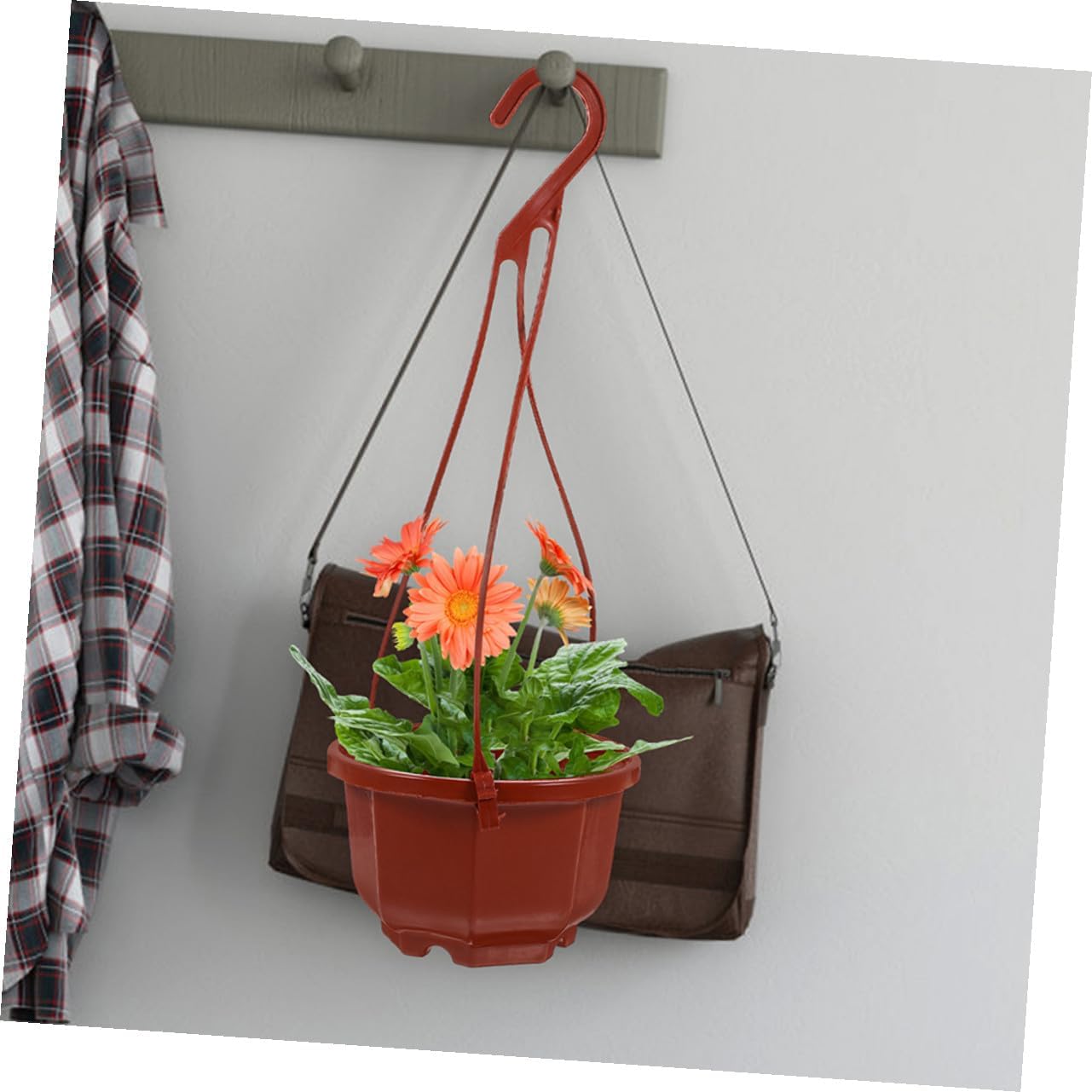 20 Sets Plastic Hanging Flower Hanger Pots with Chain Hooks Indoor Ceiling Hanging Planters for Garden Balcony Patio for Home Decoration