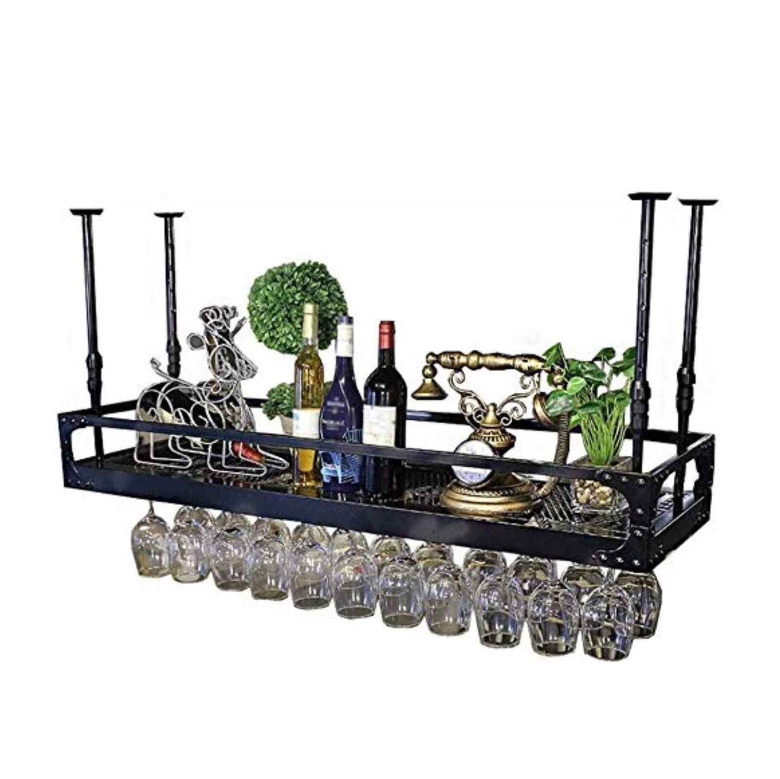 Botellero de techo ajustable para crear un bar en casa con el estante colgante DASHADAO de 100cm